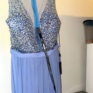 Sophisticated Grace Embellished Maxi Gown - Blue